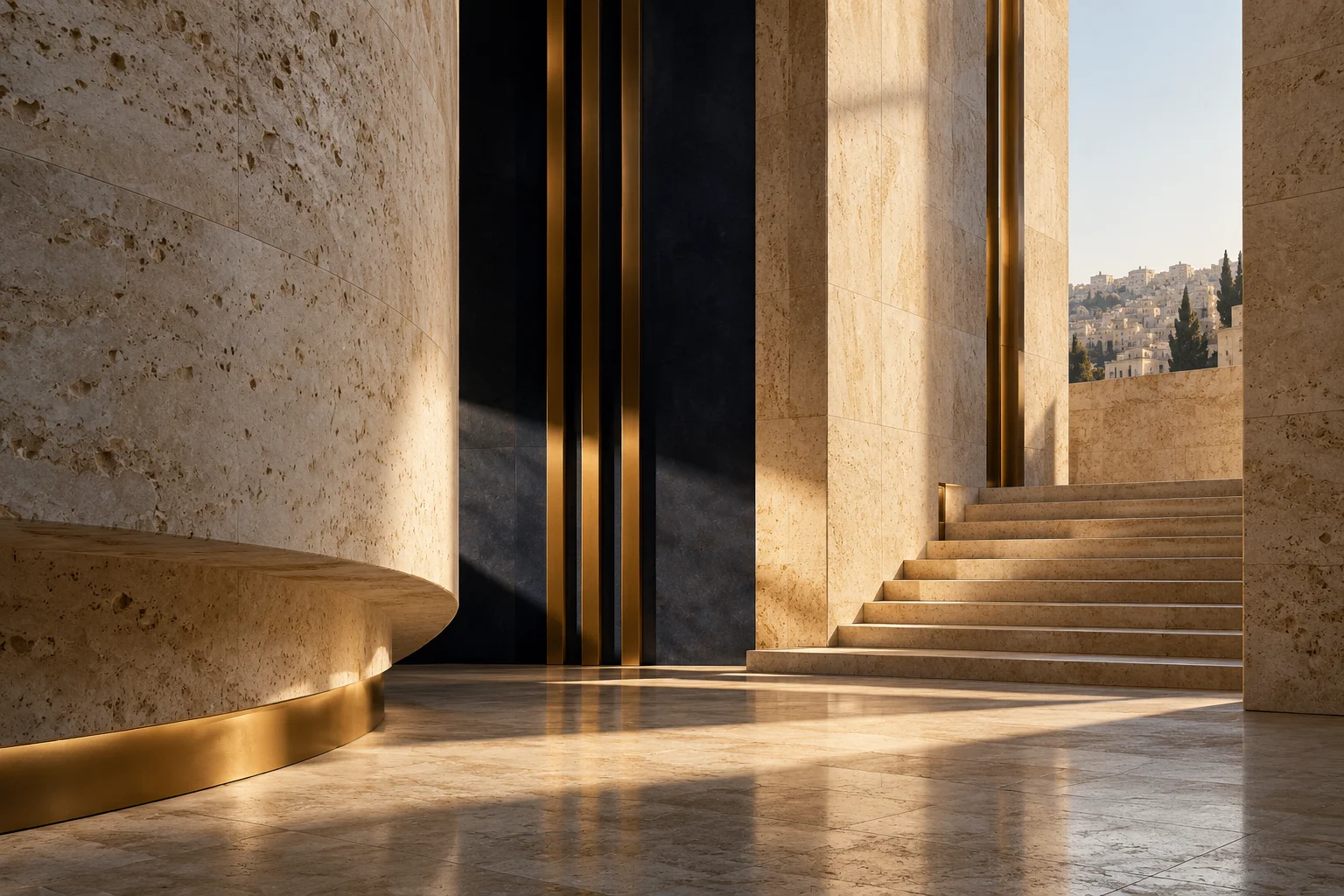 تكوين معماري بالحجر والبرونز